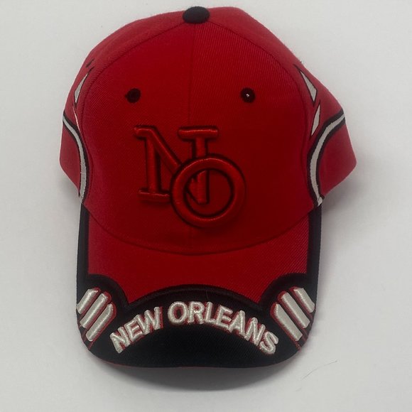 New Orleans Big Easy Cap size free Red black white City Hunter 100% Acrylic - Picture 1 of 6